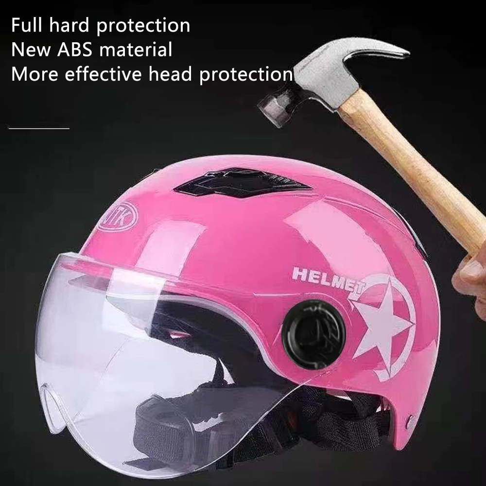 Casque de Moto pour Scooter Électrique, Protection Solaire, Modulable, Demi-Visage de Sécurité