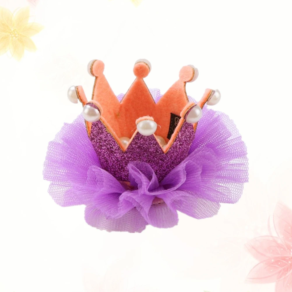 

Creative Purple Crown Shaped Dog Crown Comfortable Birthday Party Hat Adjustable Clip Pet Headwear for Cats Dogs Small Medium