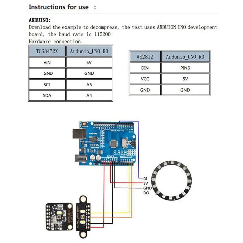 Sensor de reconocimiento de color TCS230 TCS3200 Sensor de luz brillante para Arduino STM32 DC 3,3/5V