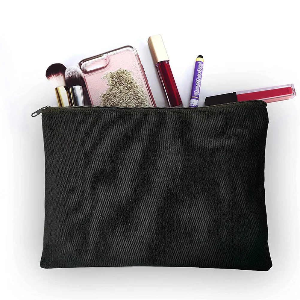 

14Pcs Canvas Pencil Bags Smooth Zipper Small Multi-Functional Pouch for Stationery Cosmetics Travel Storage Organizer