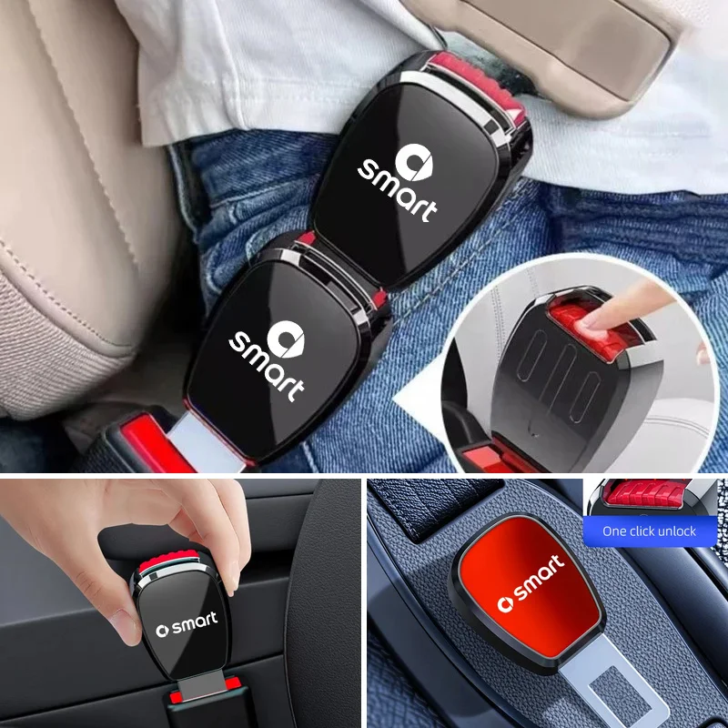Car Seat Belt Extender Safety Belt Buckle Clip Lock Plug Extension Socket For Smart Fortwo Forfour 453 451 450 Accessories