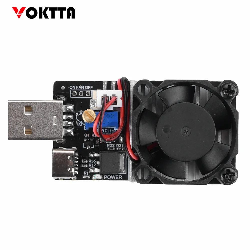 

Voktta USB Adjustable Constant Current Electronic Load Aging Discharge Module Resistance Tester DC 3.7-20V 3A 25W