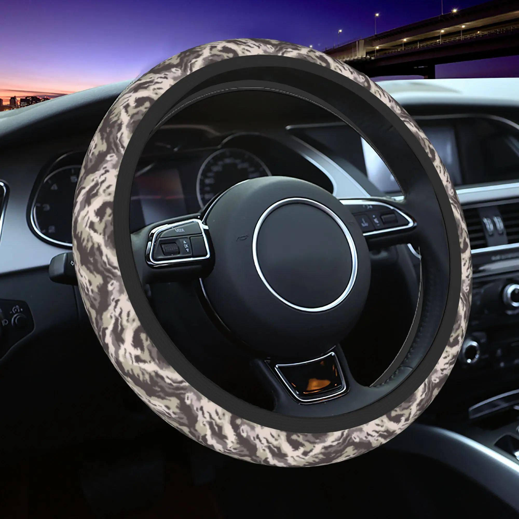 Camo Camouflage Car Steering Wheel Cover 37-38 Anti-slip  Auto Steering Wheel Protector Fashion Car Accessories - view 2
