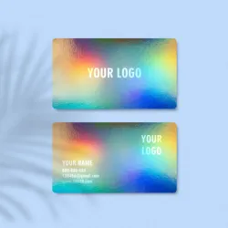 Customized 320G600G special laser holographic effect shiny laminated wedding invitation letter thank you for the business card