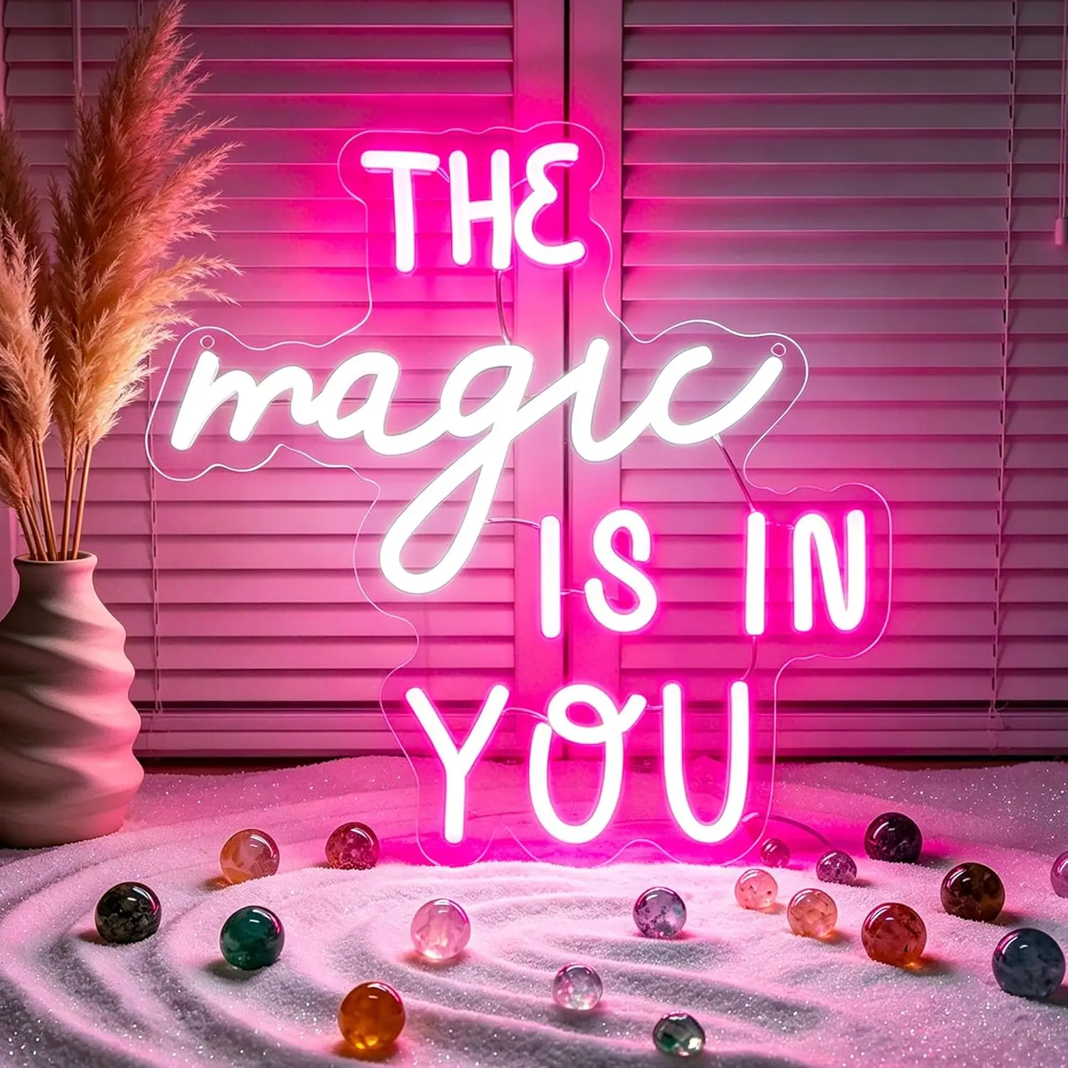 

The Magic Is In You Neon Sign USB Powered LED Light for Bar Game Room Spa Salon Party Yoga Studio Bedroom Decoration Gifts