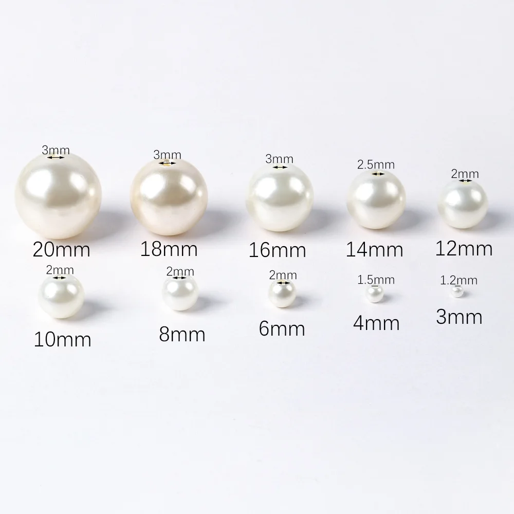 500pcs Imitation Pearl Beads With Hole Beading Accessories 3 4 6 8 10 12 mm  Spacer Beads For Bracelet Necklace Jewelry Making