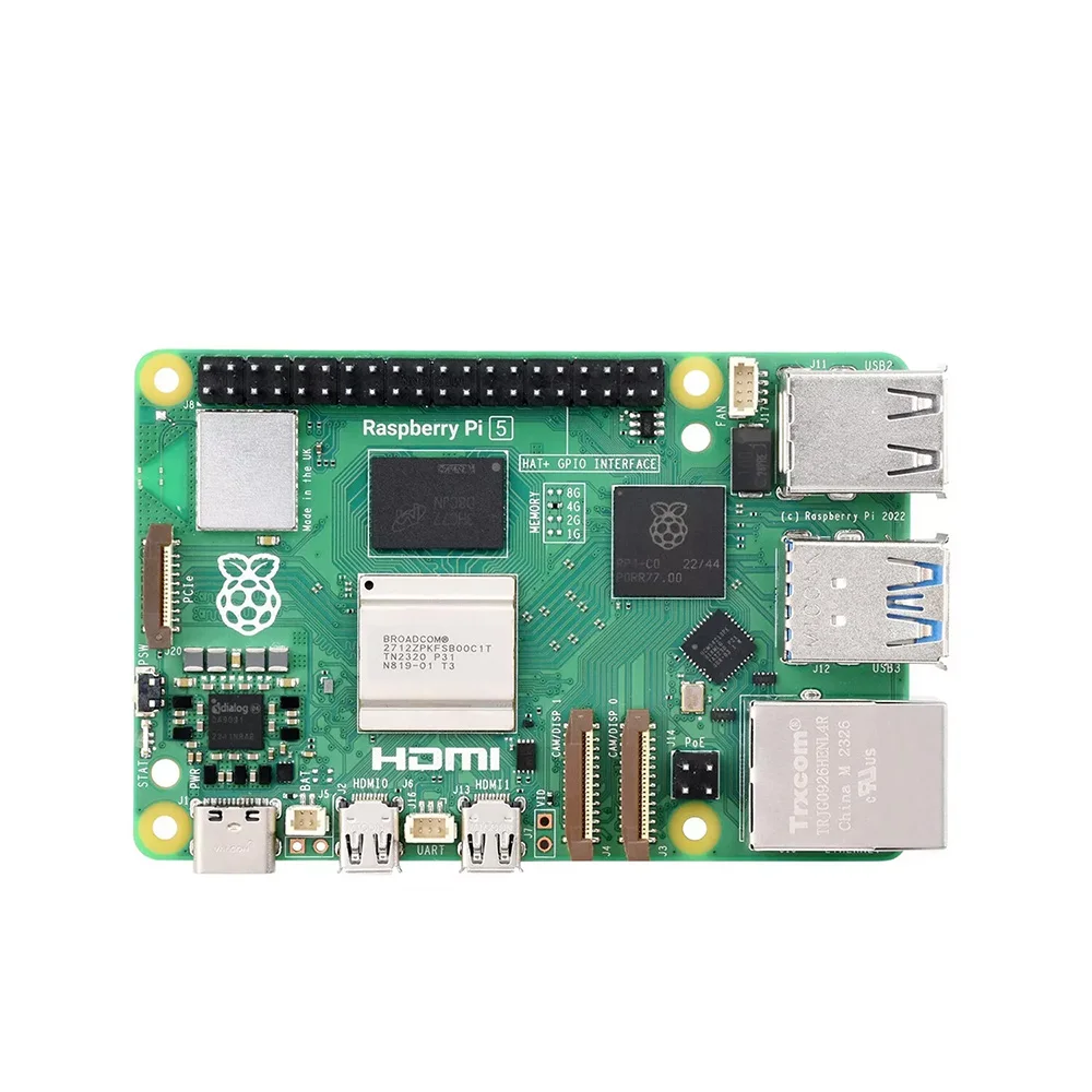 Raspberry Pi 5 Original 2GB / 4GB / 8GB RAM Option BCM2712 processor 2.4GHz quad-core 64-bit Arm Cortex-A76 CPU Develop board