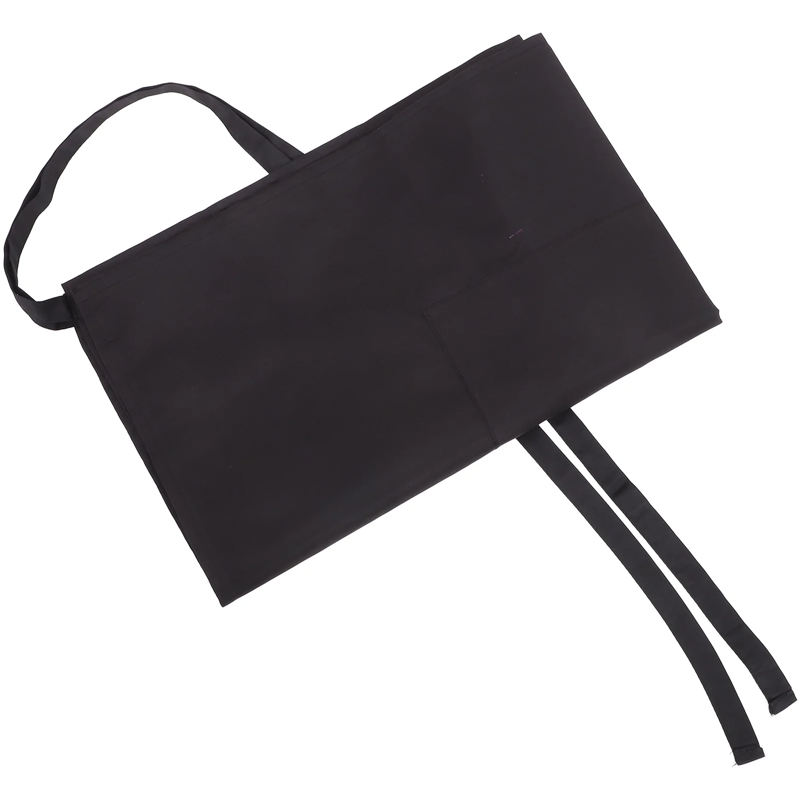 

1pc Black Half-Length Practical Kitchen Apron For Cooking Baking Cleaning Anti-Dirt Work Apron With Pockets Home Kitchen