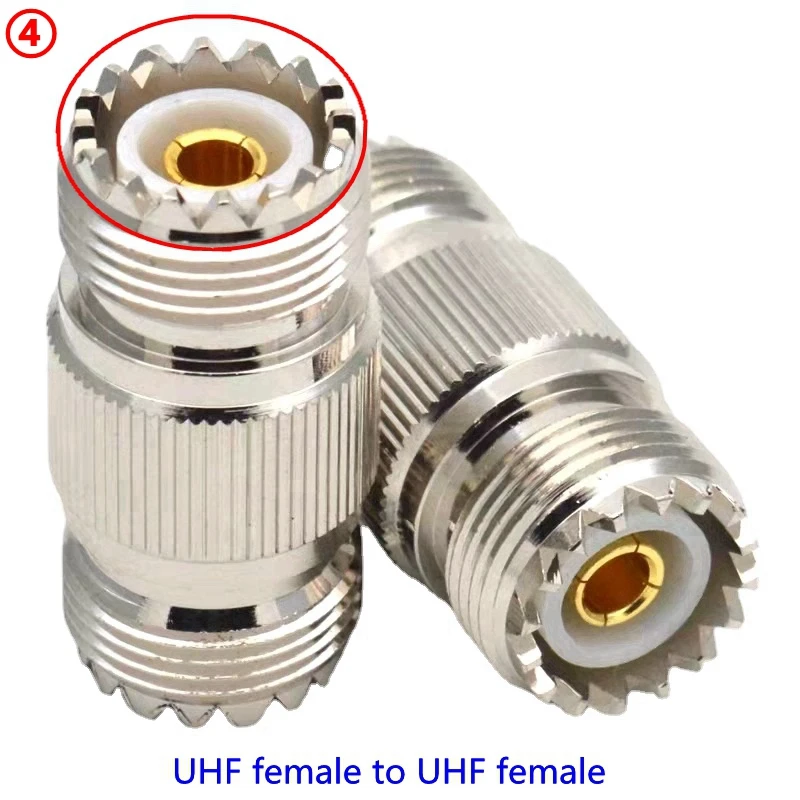 1Pcs UHF SO239 PL259 Tee Type 3 Way Splitter Connector SO239 To SO239 Right Angle Male Female Adapter Fast Delivery Copper Brass