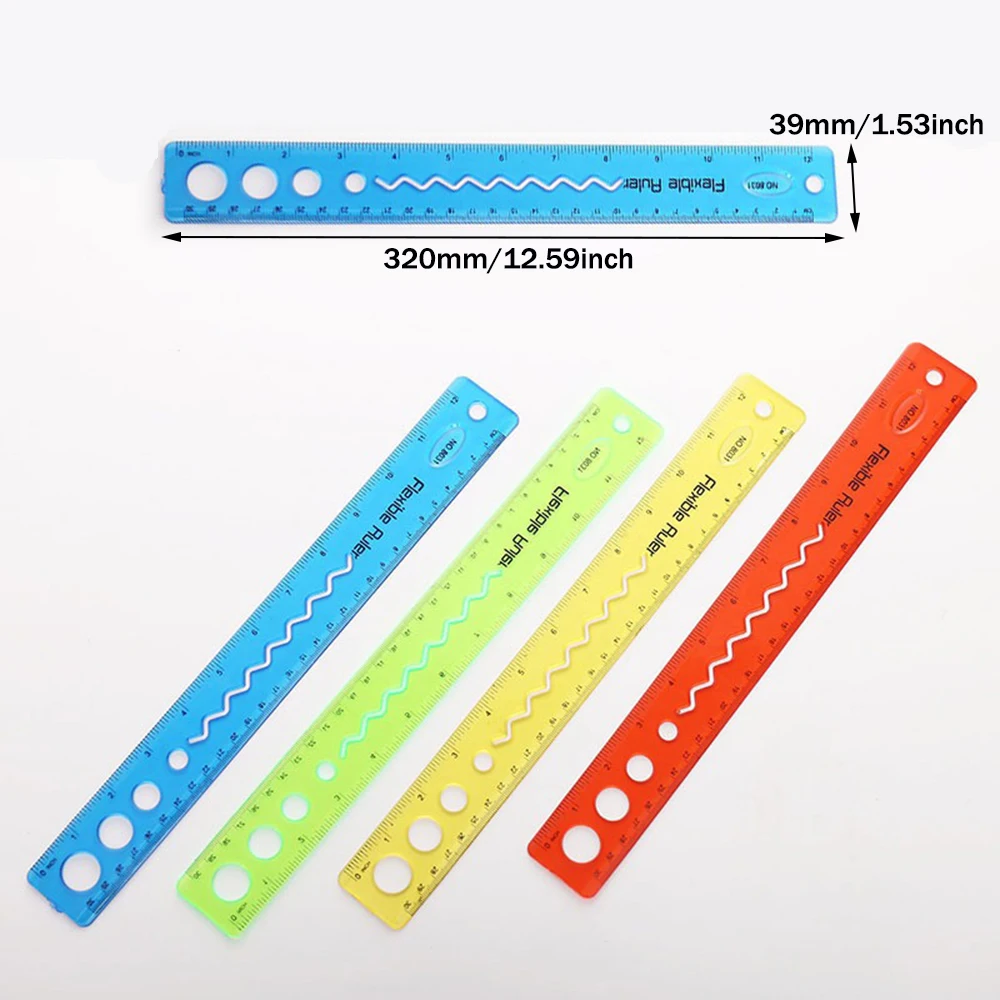 1/4PCS Multifunctional Foldable Soft Ruler Student Learning Supplies Suitable for Campus Classroom Art Painting Measurement Tool