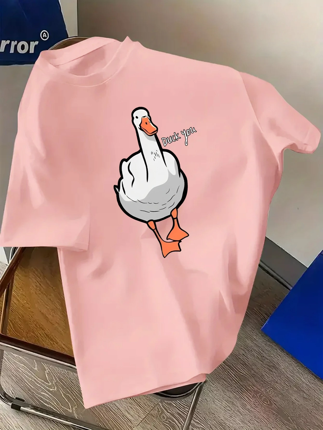 Engraçado pato impressão algod - Streetwear Brand Shirts avaliação e preço