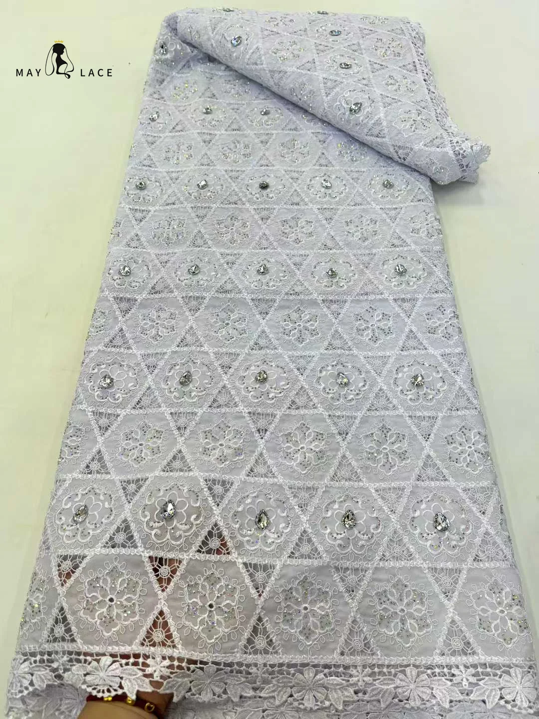 

African French Tulle Net Lace Fabric With Stones 2025 High Quality Milk Silk Nigerian Mesh Lace Fabric For Wedding Party Dress