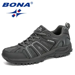 BONA 2023 New Arrival Mesh Running Shoes Men Trendy Sneaker Non-Slip Wear-Resistant Outdoor Walking Men Sport Shoes Comfortable