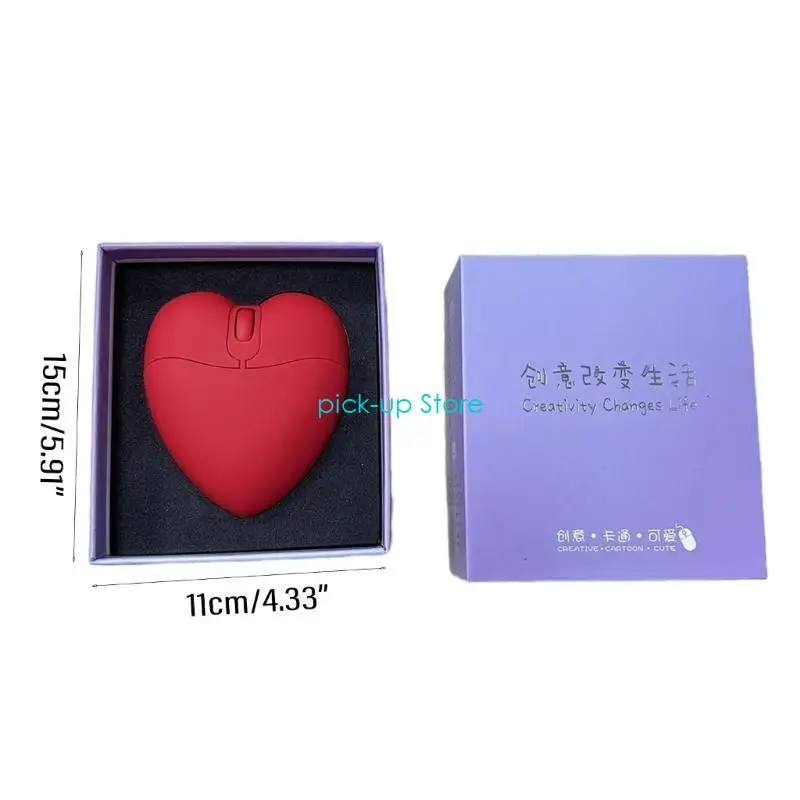 Q5WA Love Heart Shaped USB Mouse Funny Lovely Corded Student Mouse Creative Gifts