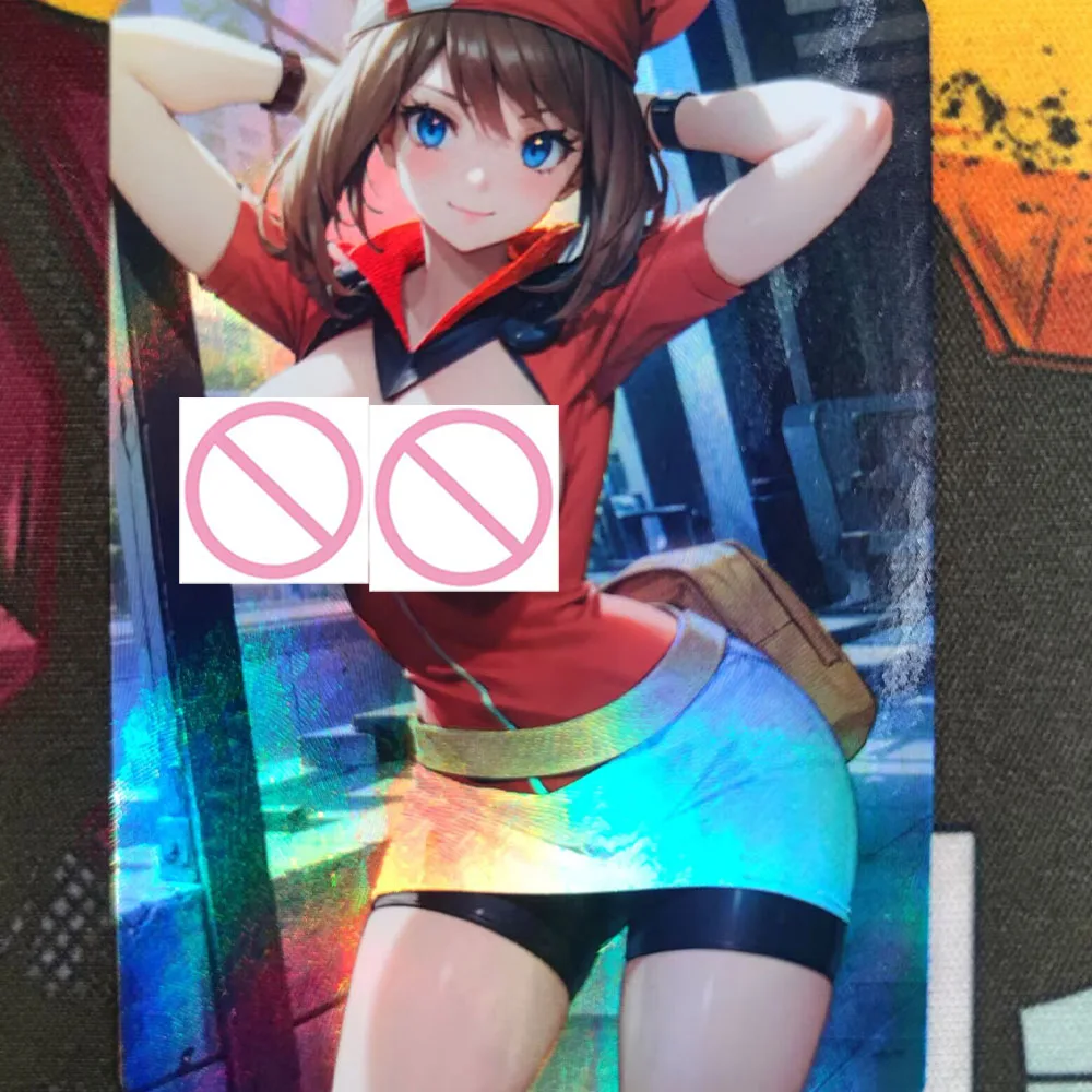 The King of Fighters Mai Shiranui Sexy Fully Nude Card Big Breasted Beauty Anime Collection Card Refractive Colorful Flash Gifts