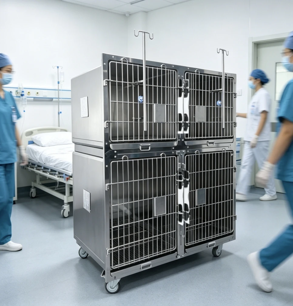 Multi-tier Tier Stainless Steel Dog Kennel Commercial Boarding Daycare Use