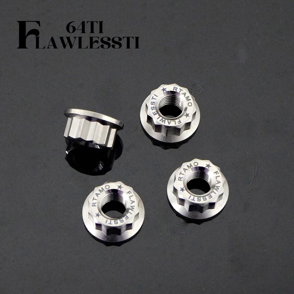 FLAWLESSTI M8 M10 Gr5 Titanium Nut Lever Shock Sprocket Nut For Honda Wave 125i Yamaha Xmax 300 Tmax 560 Kawasaki