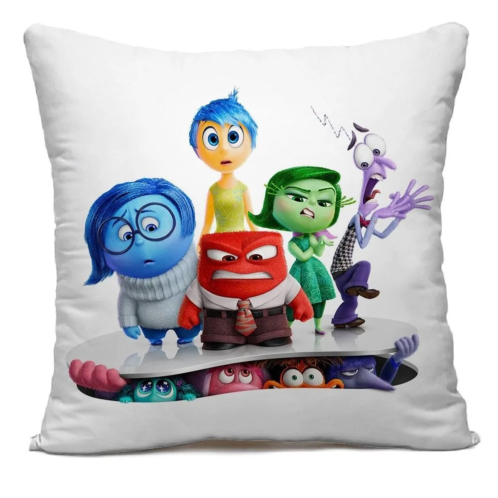 MINISO ديزني داخل خارج 2 وسادة تغطي ديكور المنزل على الوجهين طباعة وسادة مربعة غرفة المعيشة الديكور المخدة هدية