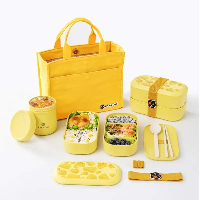 Cute Double-layer Antibacterial Bento BoxJapanese Design Food ContainersMicrowave Safe Lunch BoxStylish and Convenient Meal Prep