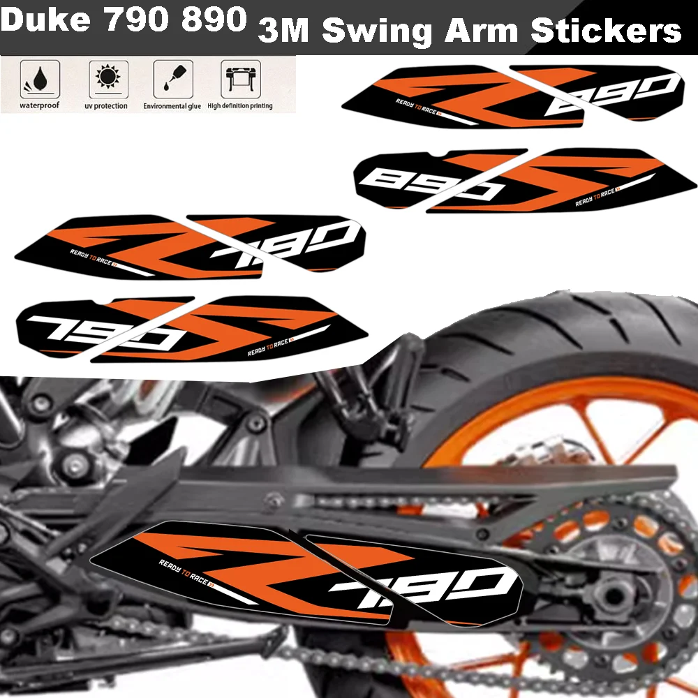 For KTM Duke790 Duke890 SwingArm 3M Stickers Motorcycle Accessories Swing Arm Frame Sliders Adventure Decals Duke R 790 890 2023