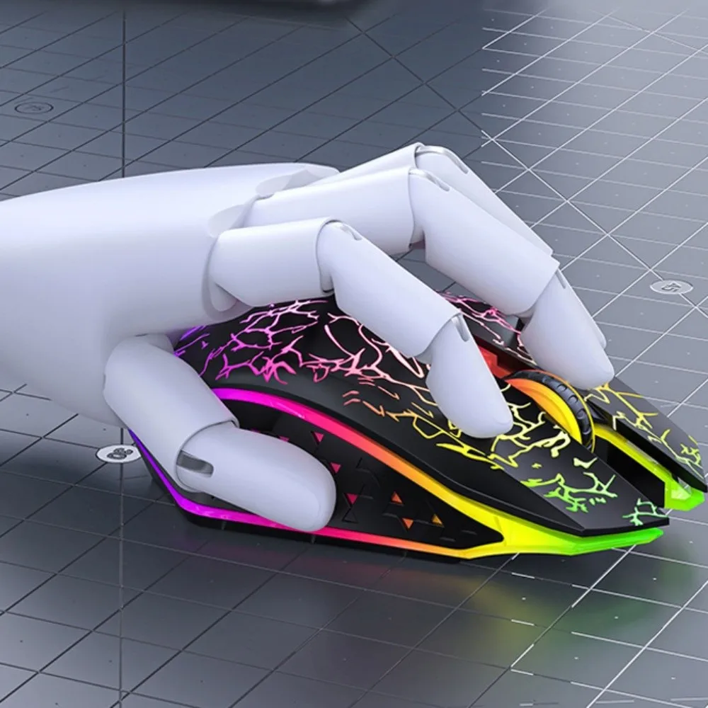 Leve bluetooth 2.4g mouse sem fio rgb modo duplo portátil mouse sem fio luzes coloridas portátil recarregável mouse pc