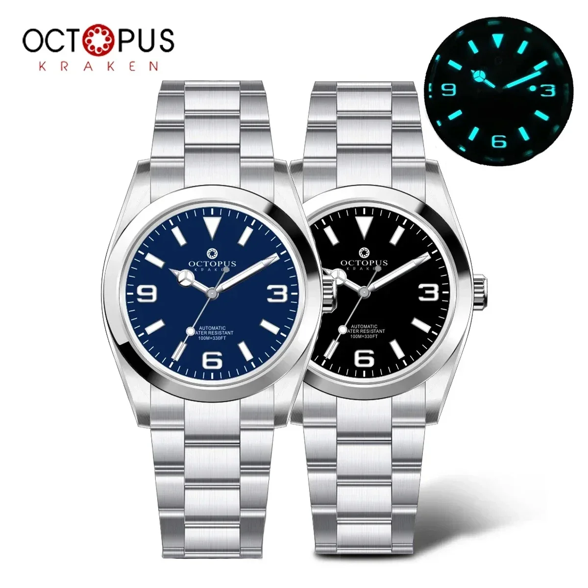 Octopus Explore 36mm Watch PT5000 SW200 Automatic Mechanical Enamel Dial Sapphire Crystal Climbing Series Men Luxury Watchdives