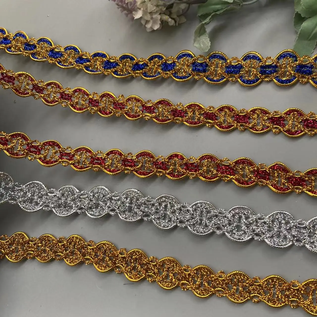 1 Meters 2cm Blue Golden Silver Silk Ribbons Webbing Handmake Diy Craft Lace Trims Dresses Curtain Sewing Accessory Flower Hot