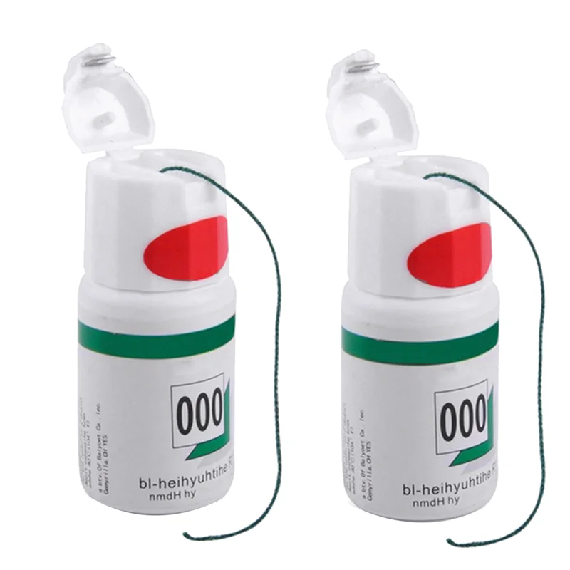 2 Bottle 000 Dental Thread Disposable Gingival Retraction Cord Knitted Cotton- Line Dentist Material(1 Bottle 1.83M)