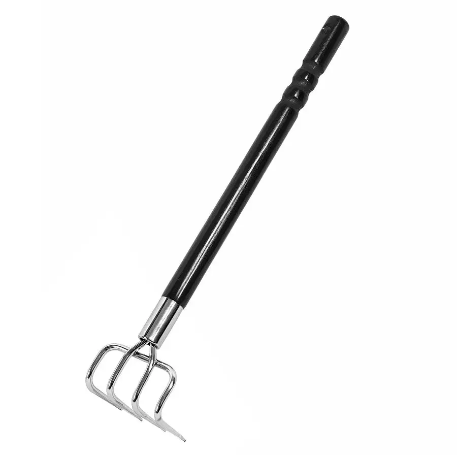 

Garden Rake Cultivator Long Handle 19 Heavy Duty Japanese Steel 4 Claw Wood Handle, Made in Japan, Hand Cultivator Tool for Digg