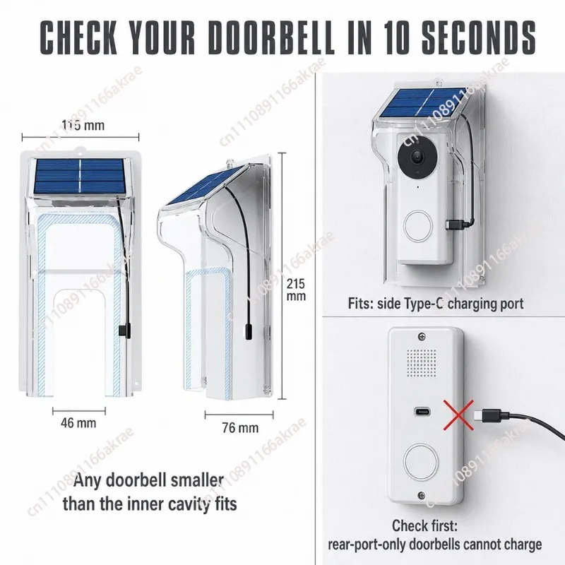 for High definition wireless video doorbell with solar rain cover smart doorbell voice intercom
