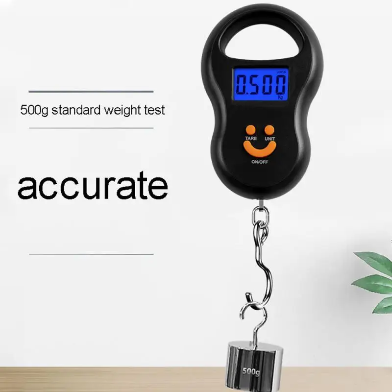 1/2PCS Portable 50Kg 10g Hanging Scale  Digital Scale BackLight Electronic  Fishing Weights Pocket Scale Luggage Scales Black