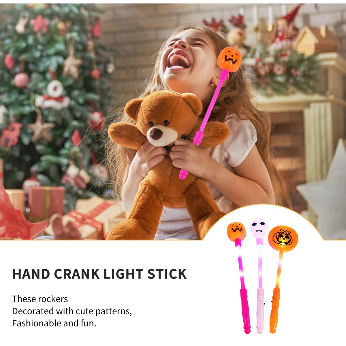 

5pcs Halloween Glowing Skull Pumpkin Shaking Stick Luminous Light Up Party Favor For Cosplay Club Bar Haunted House Dance Event