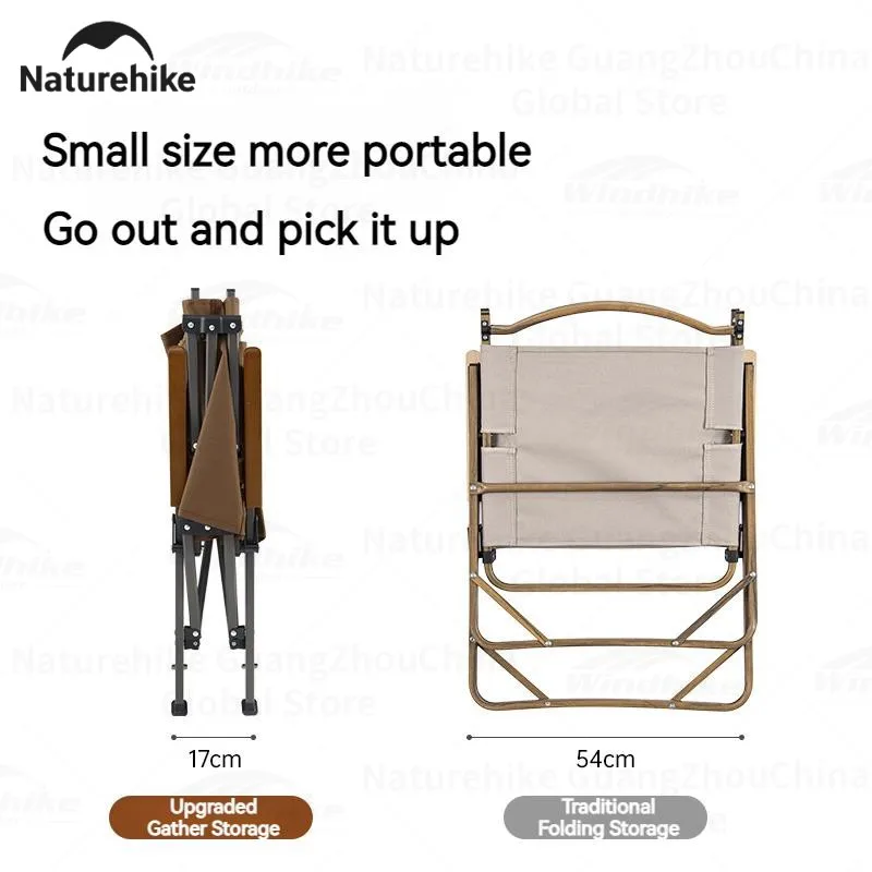 Naturehike Folding Chair Camping Outdoor Fishing Portable Beach 600D Cloth Kermit Seat Aluminum Alloy Bearing 120kg Lightweight