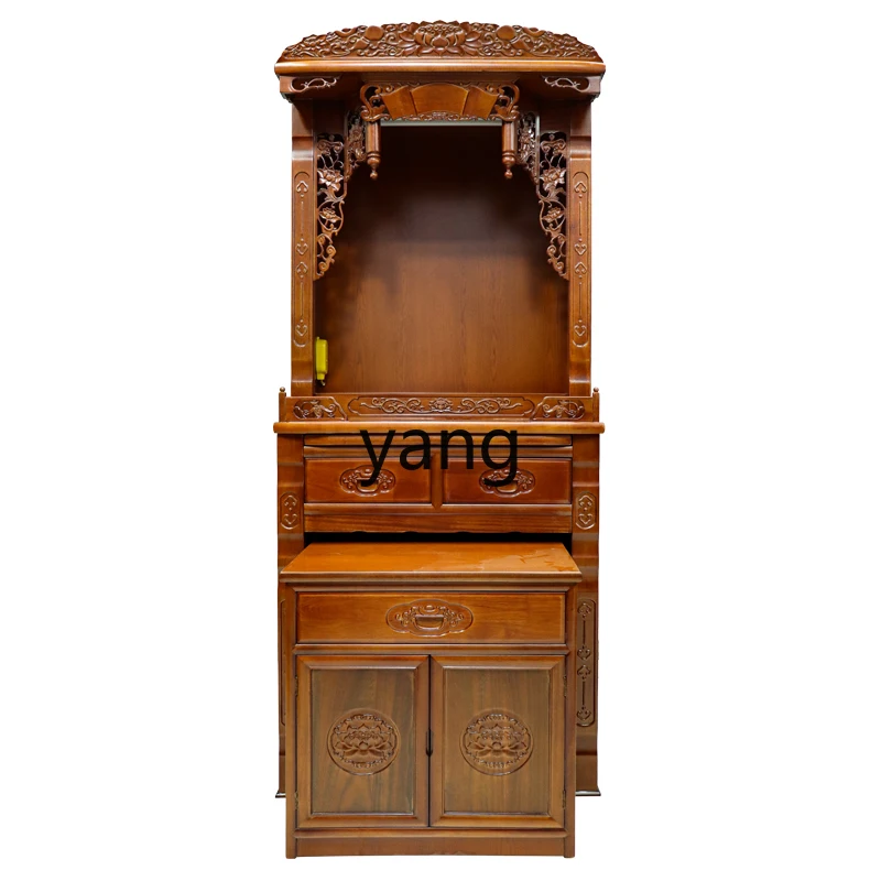 

LTT new Chinese shrine offering table God of Wealth cabinet incense case offering table household shrine three-piece set