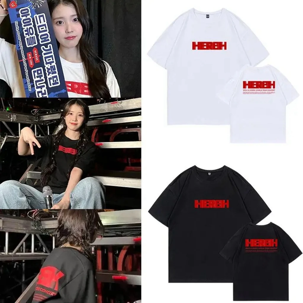 Kpop Y2K HEREH Letter Printe 2024FM T-shirt Summer Women Bat Sleeve Cotton T-shirt Harajuku 90S Oversize Streetwear