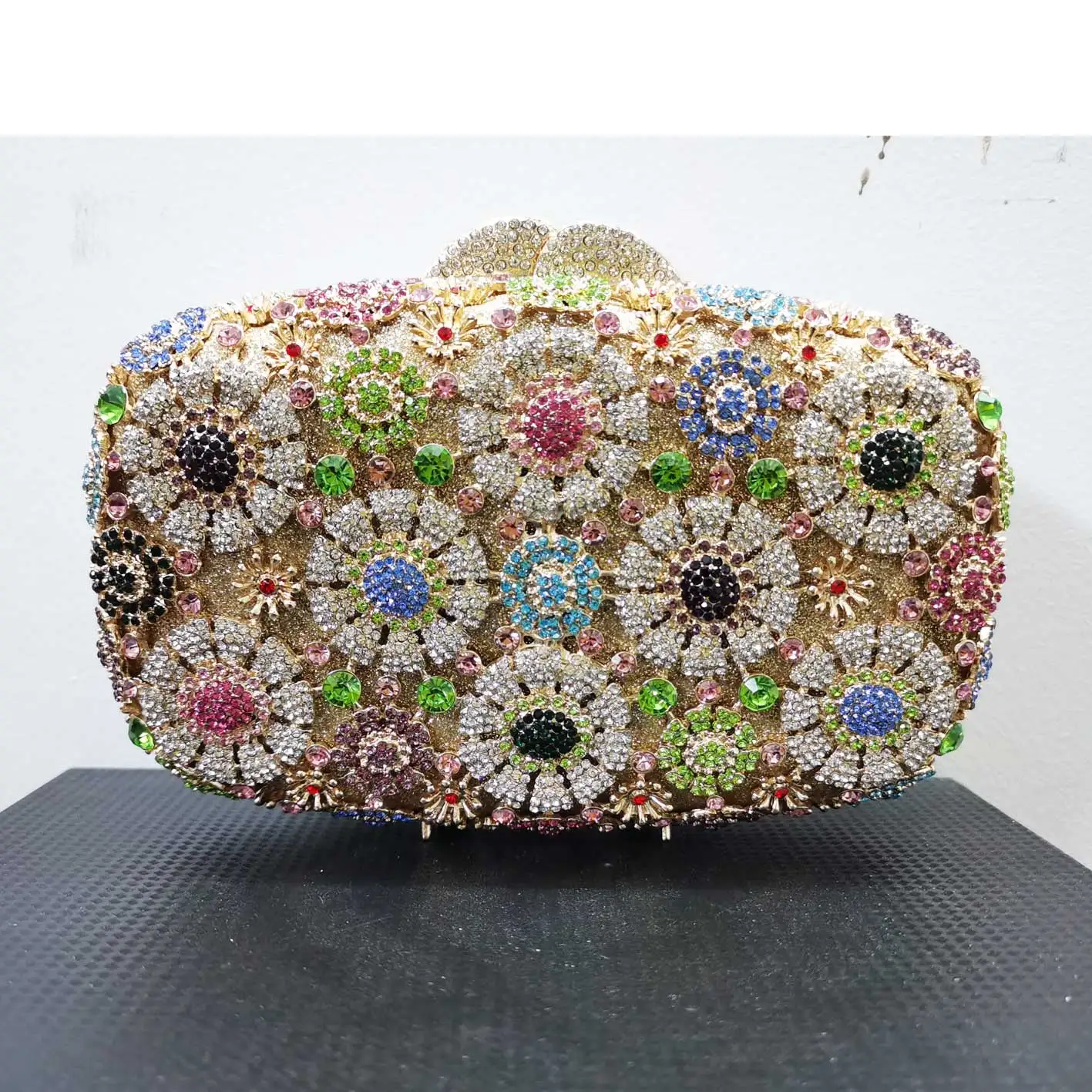 KHNMEET Newest Flower Lovely Women Party Purse for Wedding Shell Clutch Purse Stones Handbags Evening Bags sm253