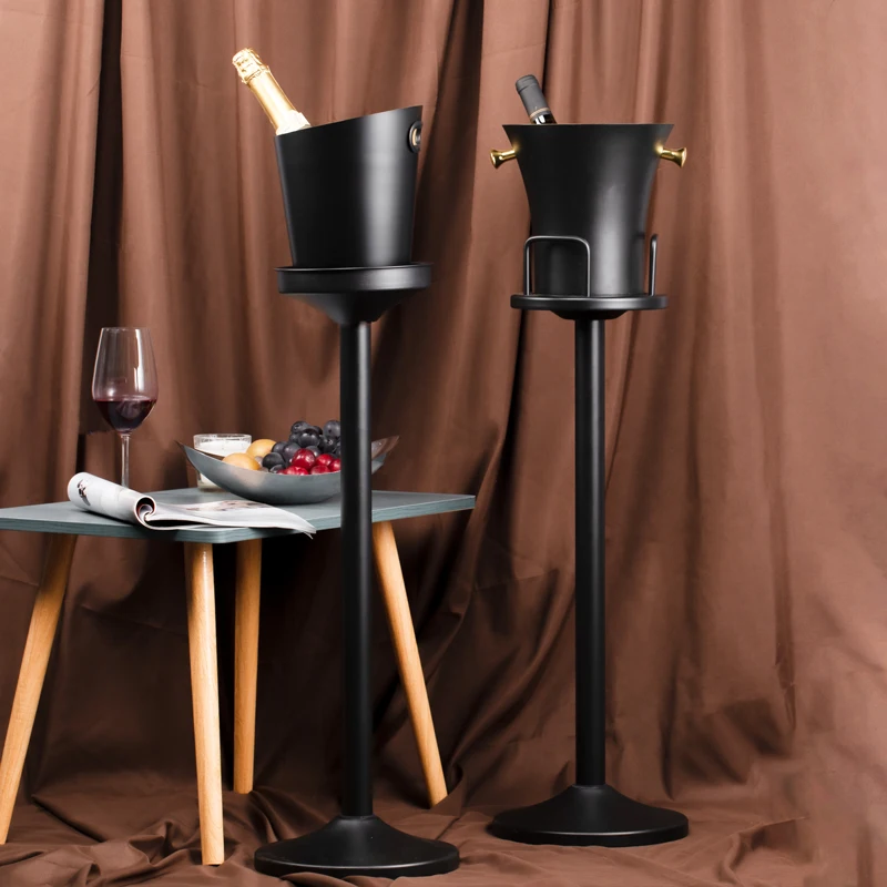 European stainless steel champagne bucket luxury vertical ice bucket rack home bar ktv wine display model room accessories