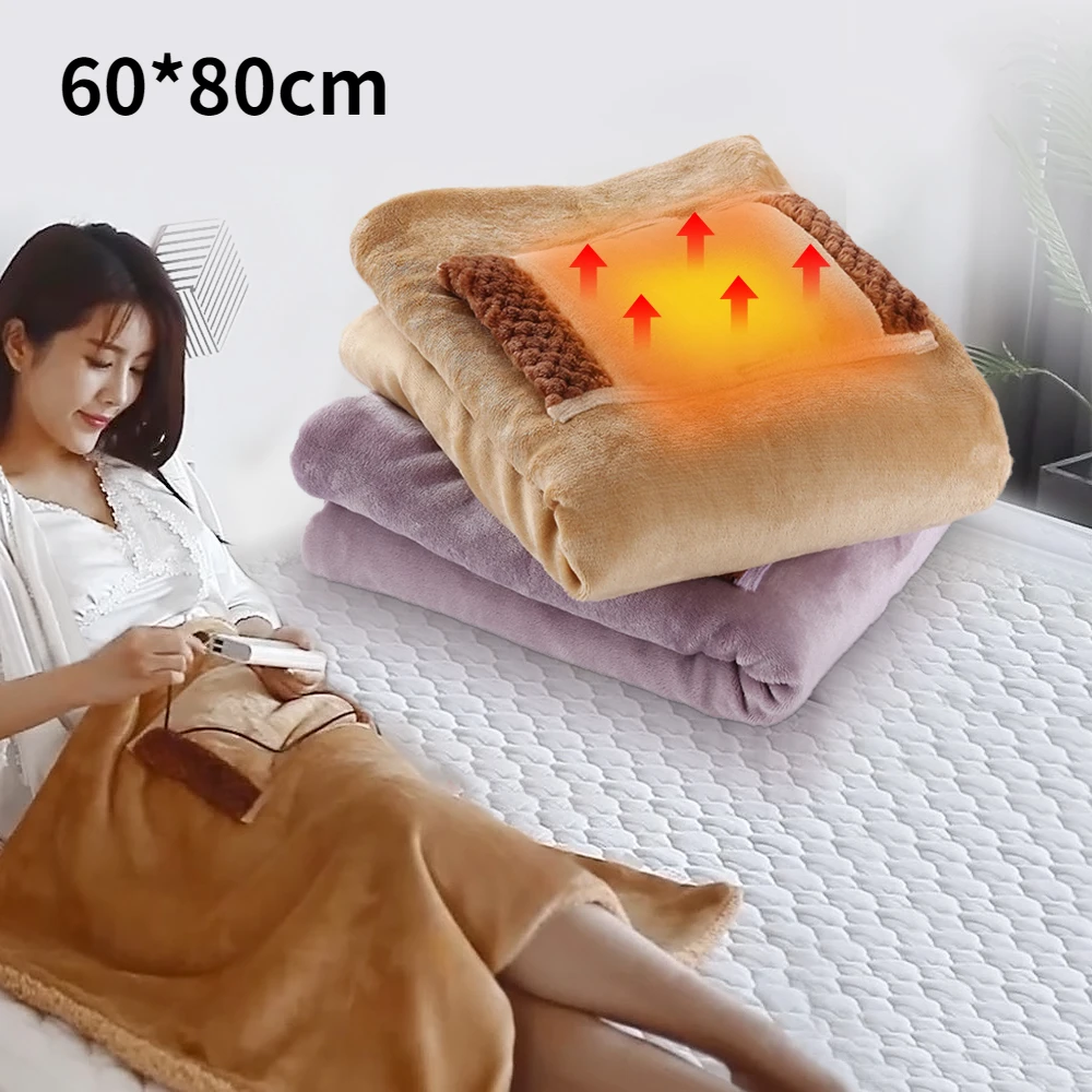 

USB Electric Blanket Soft Thicker Heater Bed Warmer Machine Washable Thermostat Electric Heating Mat For Home Office 60*80cm