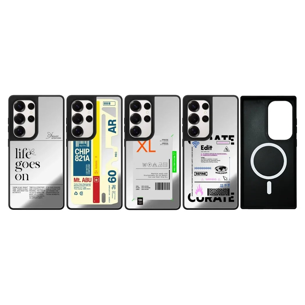 

Life Goes on Pattern Mirror Surface Magnetic Phone Cover for Samsung Galaxy S23 S24 S25 Ultra S25+ Plus Case