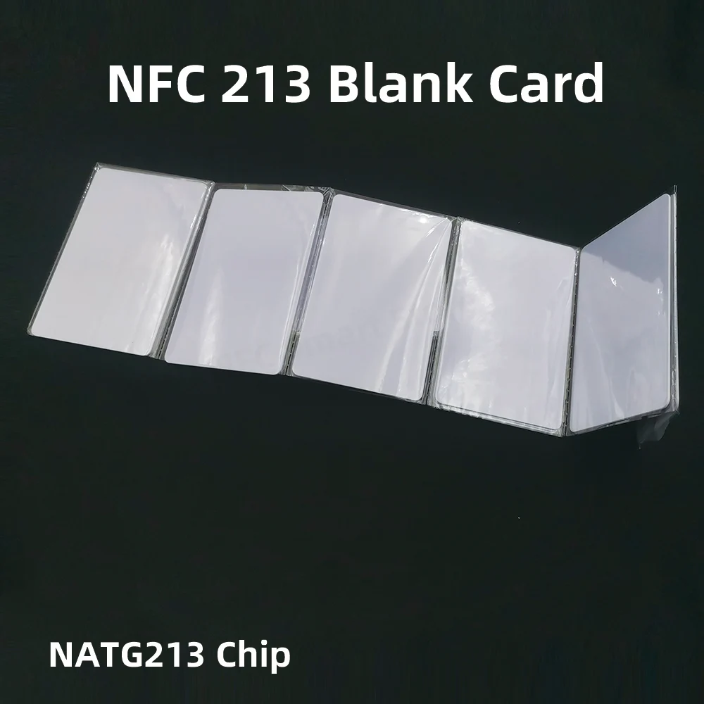 NFC NTAG 213 Blank Card PVC 13.56MHz Waterproof 144Bytes NFC Business RFID NTAG 213 Card Anti-counterfeiting Link