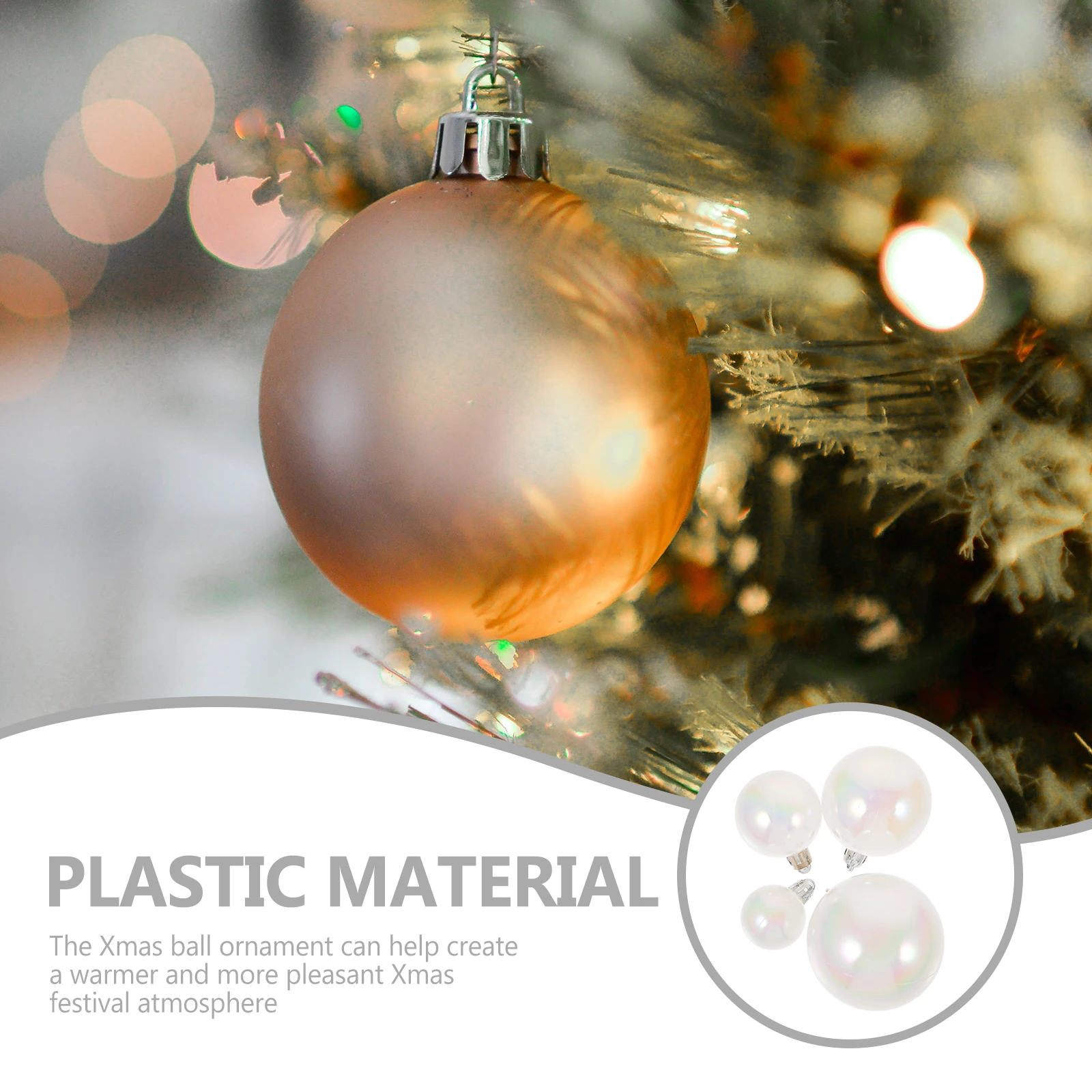 

40 Pcs Christmas Ball Decoration Hanging for Holiday Venue Setting Props Ornaments Round Plastic Baubles Balls
