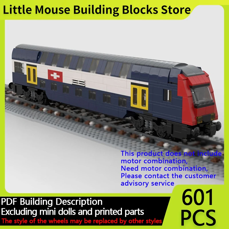 

City Car Model MOC Building Bricks Swiss Doubledecker Pilot Wagon Modular Technology Gifts Holiday Assemble Children Toys Suit