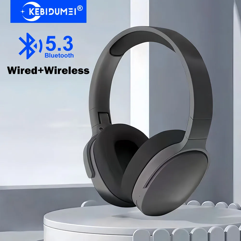 

Наушники KEBIDUMEI Bluetooth 5.3 с поддержкой проводного подключения 3,5 мм, складные беспроводные наушники, игровые гарнитуры, наушники с шумоподавлением