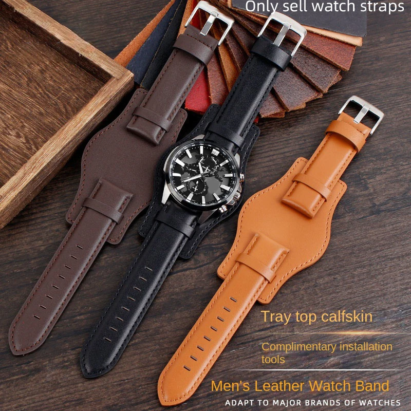 

22mm For Casio MDV106 efr303 EFR303 Citizen DIESEL Watch Strap PAM Bracelet Vintage with Tray Bracelet Watch Band Men 22mm 24mm