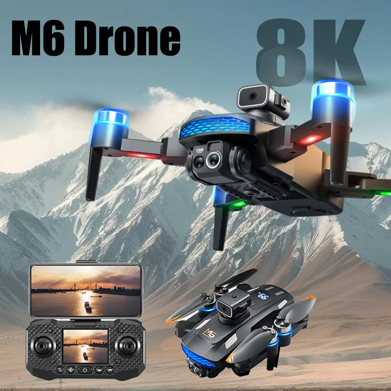 

Original M6 Drone 4K Professional 8K HD Camera With screen Remote control 5G brushless motor Avoidance Foldable aircraft Toys