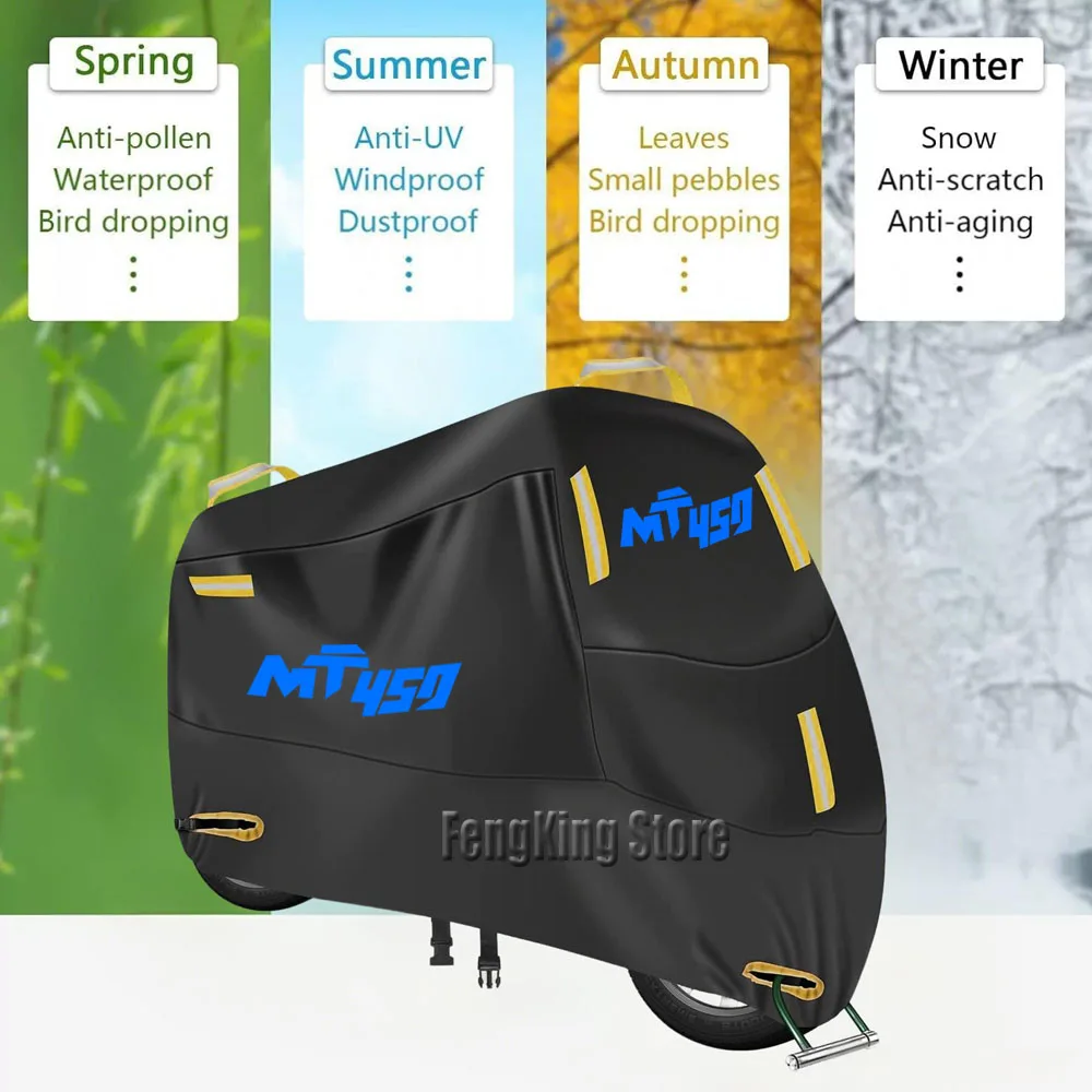 For  CFMOTO 450 MT CFMOTO 450 MT  Motorcycle Cover UV Protective Dustproof Snowproof Outdoors Rain Waterproof Cover