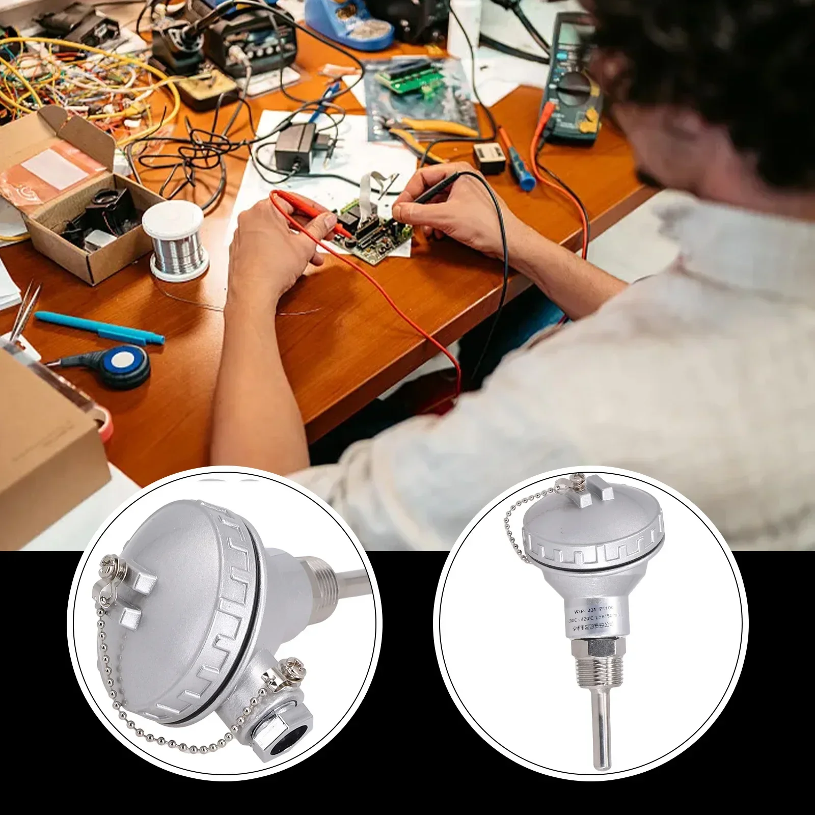 All Temperature Controllers Compatible RTD PT100 Temperature Sensor Probe 12 NPT Thread Thermocouple Terminal Head