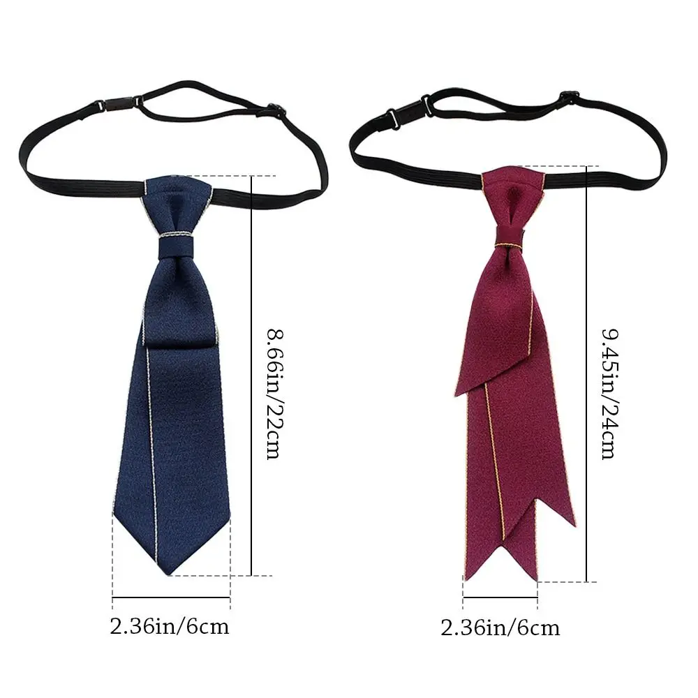 Corbata de cuello de estilo universitario, vestido de negocios de flores con cuello de Color sólido Simple y delgado, banda elástica ajustable, pajarita de graduación