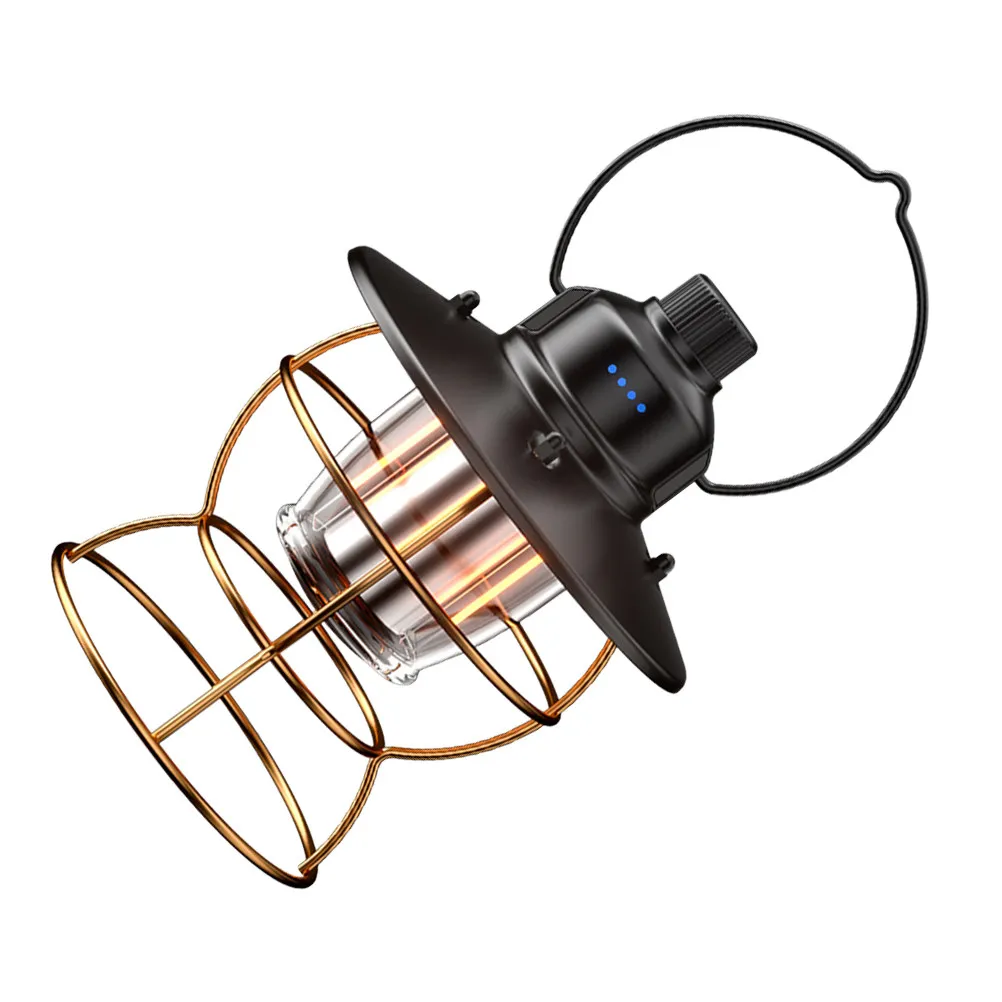 

Набор из 1 шт. ретро-фонарей для кемпинга со светодиодами, перезаряжаемый через USB, портативный, из алюминиевого сплава, ручной, с регулируемой яркостью, для использования на открытом воздухе