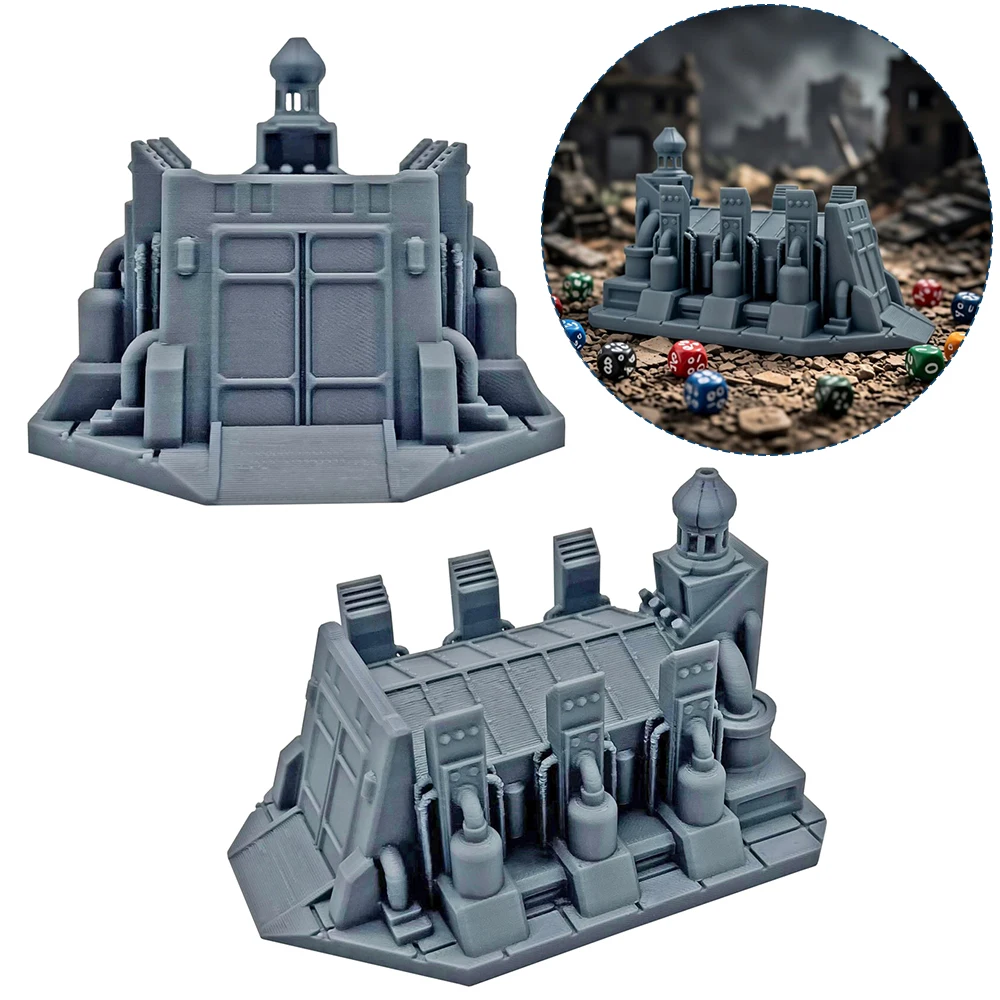 

Wargaming Industrial Factory Building Terrain Compatible with Tabletop Scenery Miniature Layout
